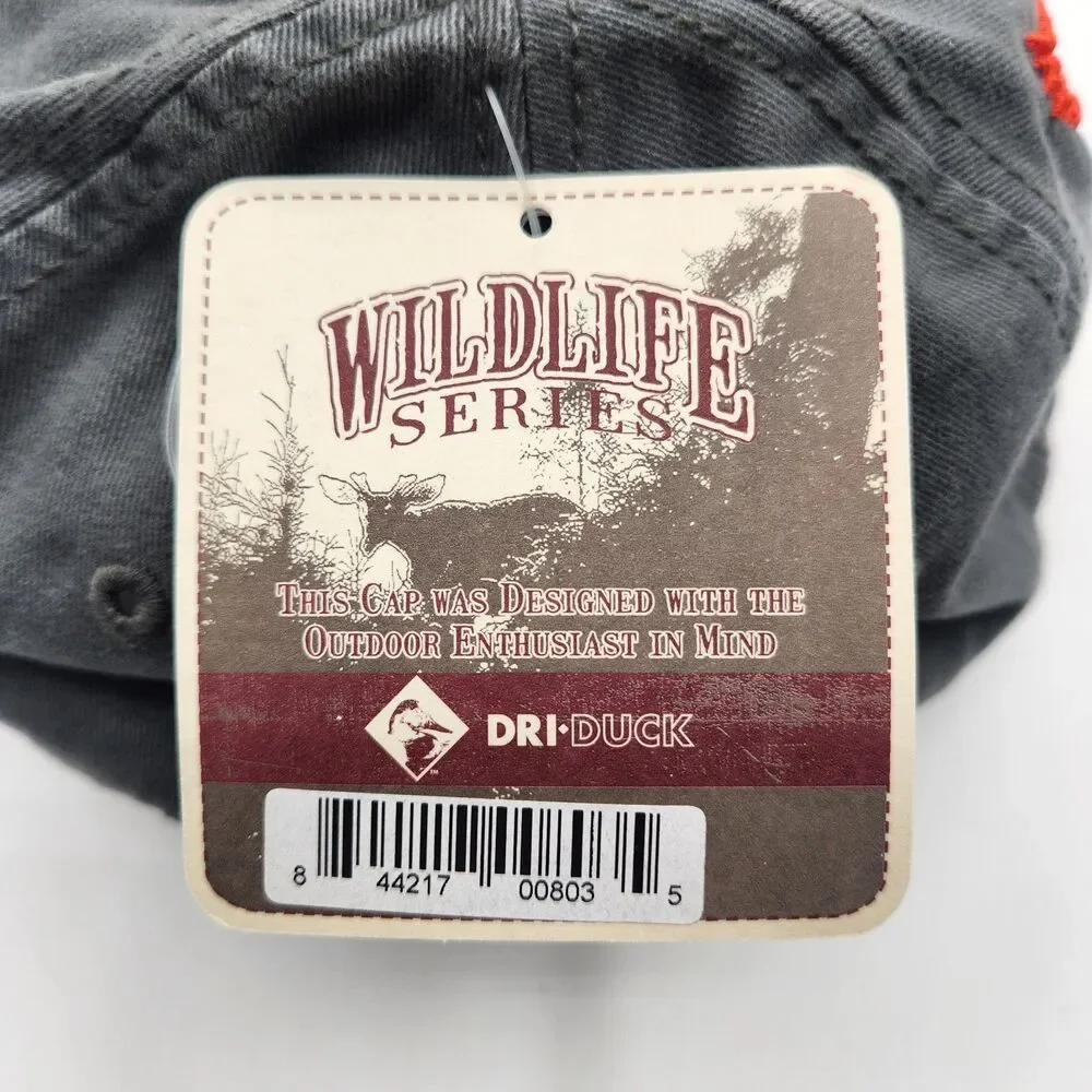 Union Pacific Dri-Duck Truckers Hat Cap Wild Life Series Gray Orange Adjust Logo